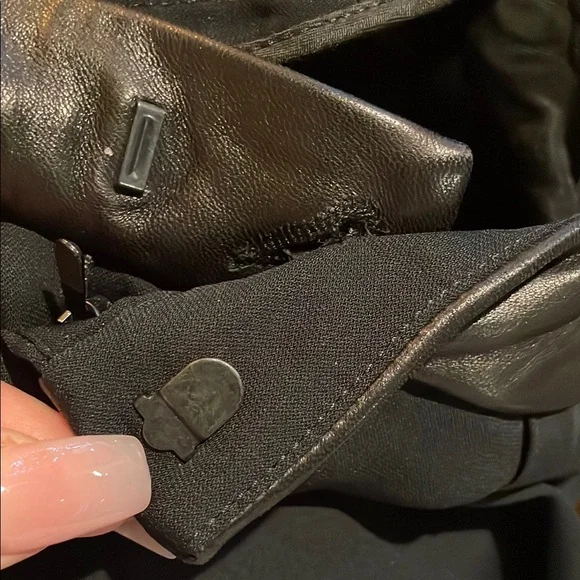 Rag & Bone Black Mo Pants Leather Waistband cuffed crop pants - Picture 5 of 8